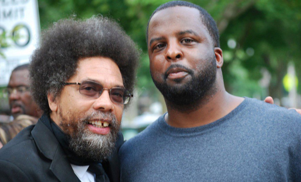 Aaron Hicks with Professor Cornell West in Madison