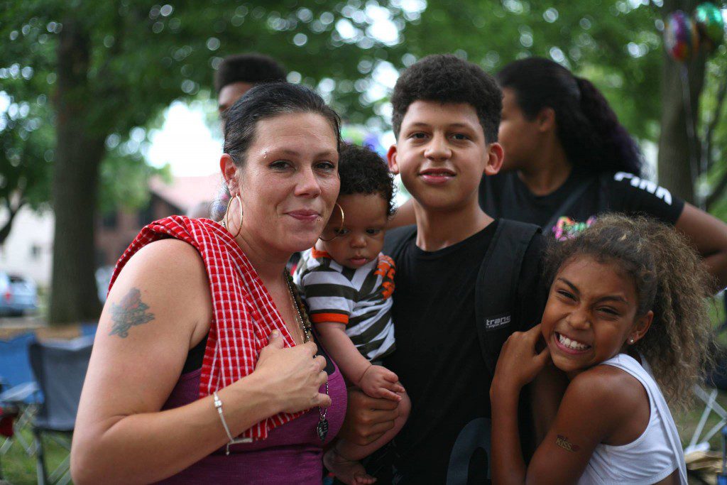Andrea Irwin with her two children and baby nephew (Photo by Leslie Amsterdam Peterson)