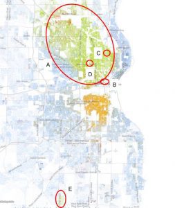 Racial dot map of Milwaukee