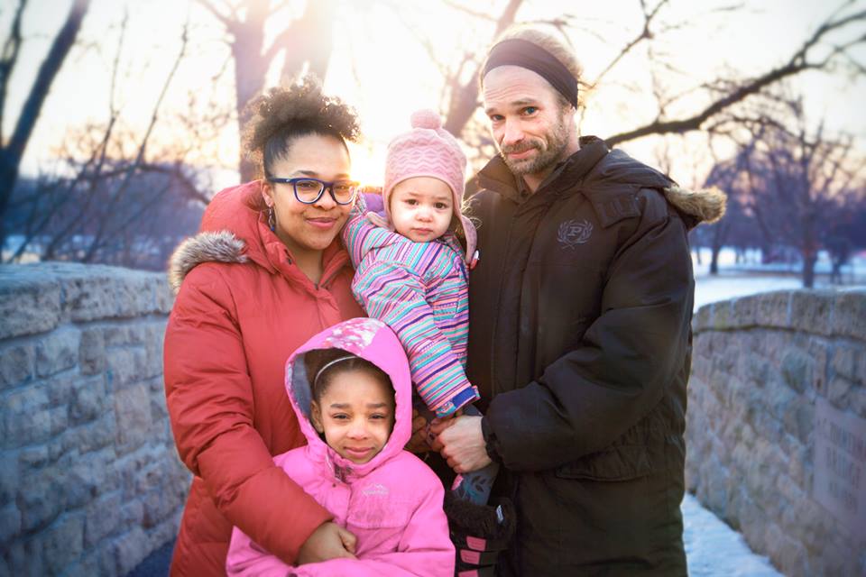 Ali Muldrow and her partner Sandy Welander with their daughters Adrian Whitney and Esau Amir.