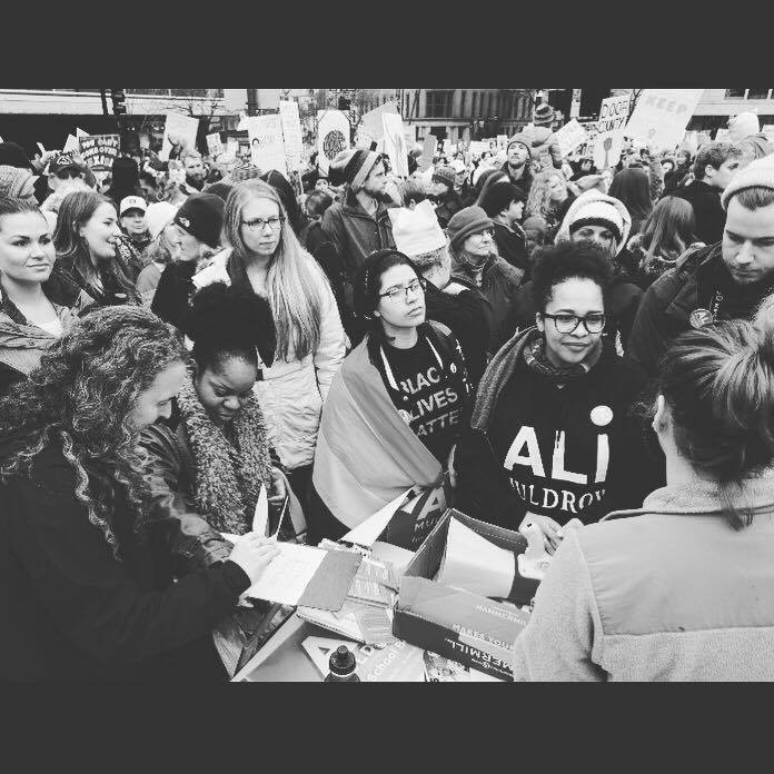 Ali Muldrow at the Women's March in Madison Feb. 21