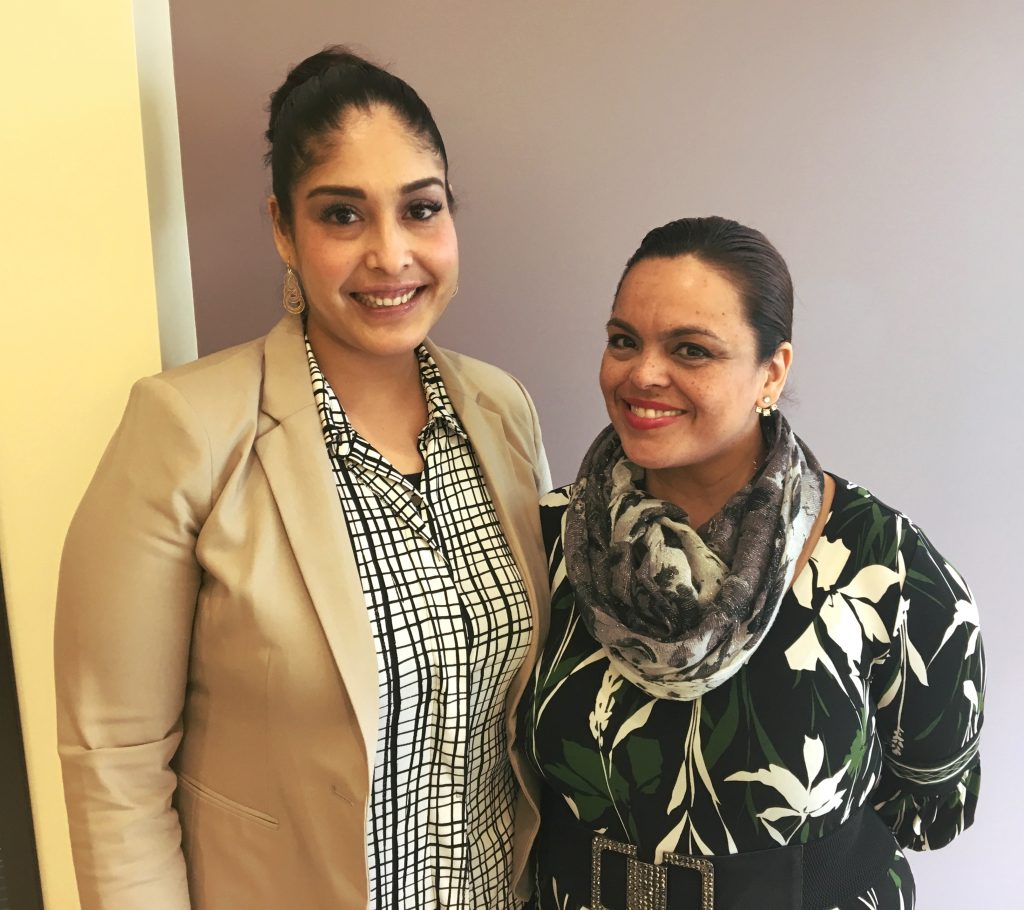 Latino Chamber President Mayra Medrano (left) and Latino Chamber Executive Director Jessica Cavazos