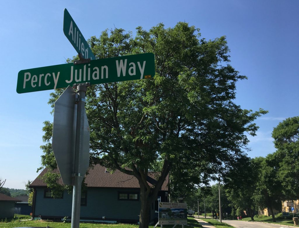Sina Davis lives on the corner of Allied Drive and Percy Julian Way.
