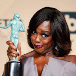 Viola Davis poses with her award during the 22nd Screen Actors Guild Awards in Los Angeles