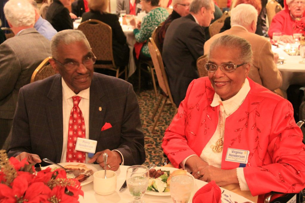 virginia and perry henderson at   rotary club luncheon