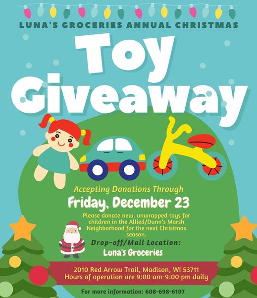 Luna’s Groceries Annual Christmas Toy Giveaway celebrates 3rd year