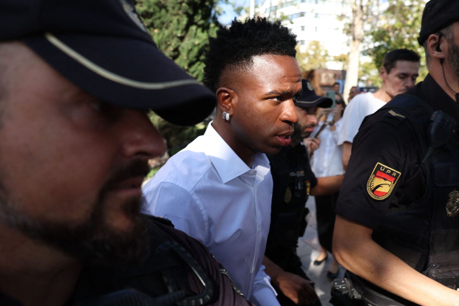 Spanish court orders prison time for soccer fans over racist abuse toward Real Madrid star Vinícius Jr. Spanish court orders prison time for soccer fans over racist abuse toward Real Madrid star Vinícius Jr.