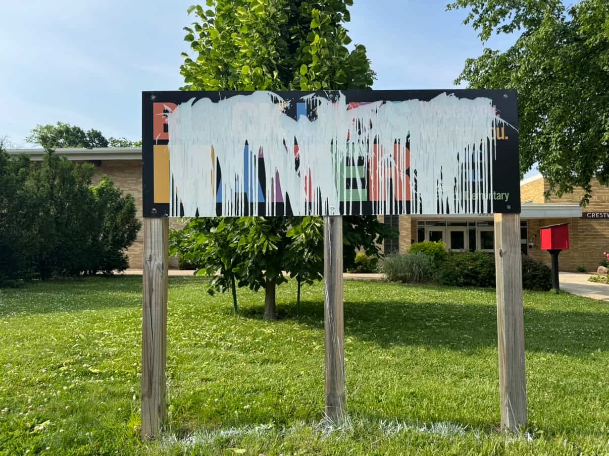Crestwood Elementary Black Lives Matter sign vandalized Crestwood Elementary Black Lives Matter sign vandalized