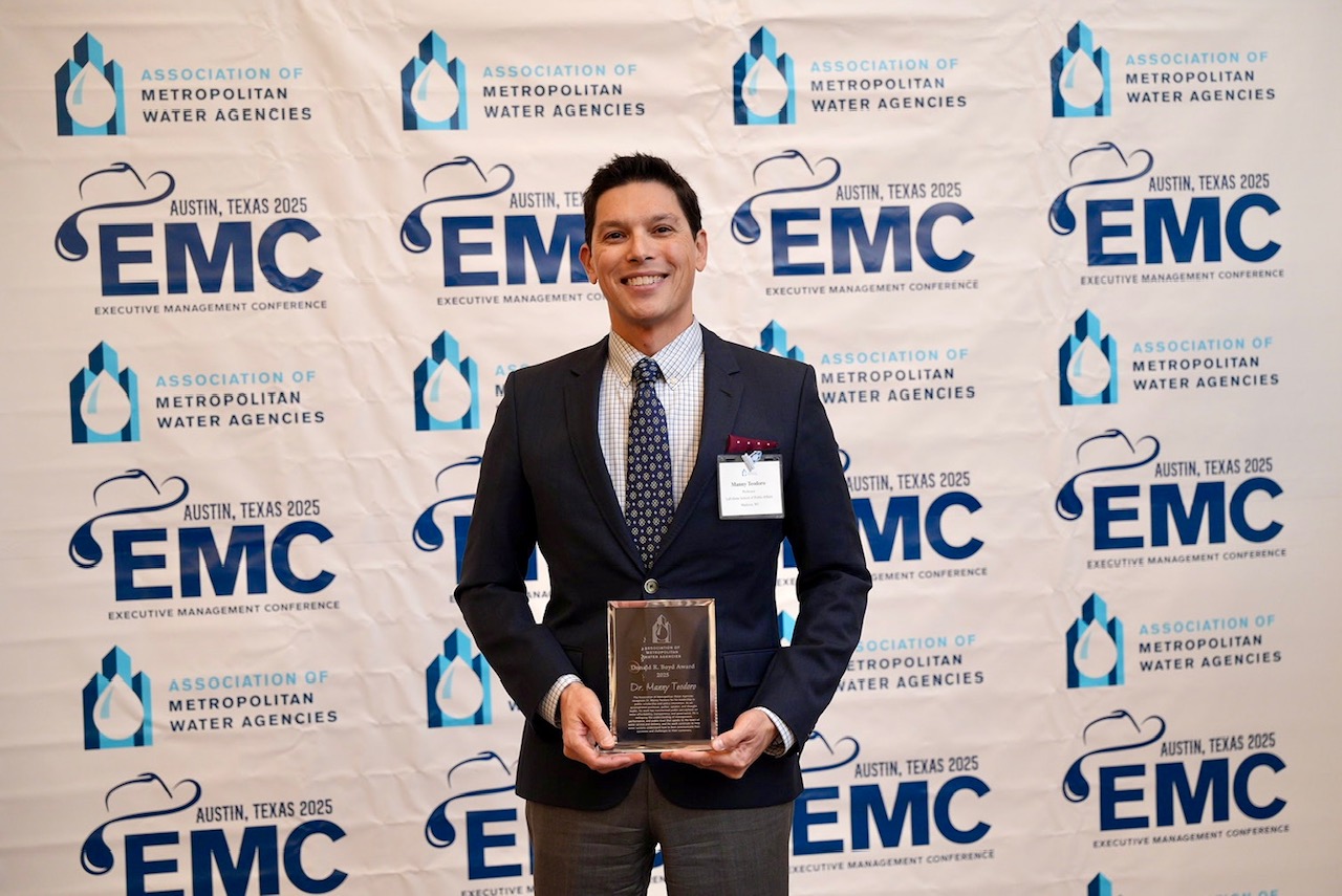 AMWA honors Dr. Manny Teodoro with Donald R. Boyd Award for transformative work in drinking water field