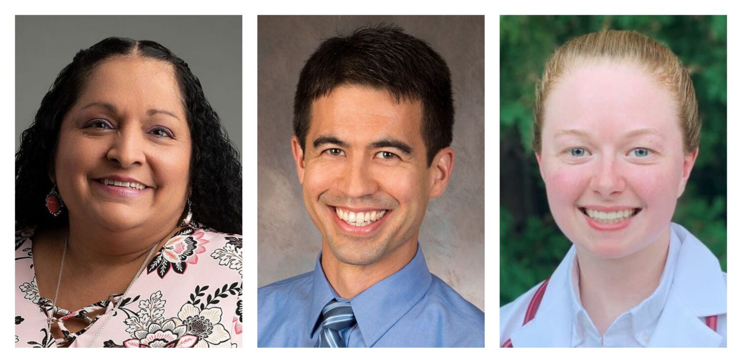 Dr. Patricia Téllez Giron Salazar, Dr. Jonathan Takahashi and Amelia Baltes inducted into the Gold Humanism Honor Society