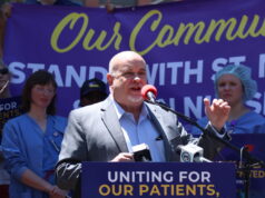 Nurses at SSM Health St. Mary’s Hospital host rally for right to unionize