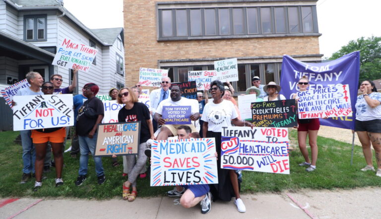 Protesters rally in front of Wisconsin GOP headquarters over gutting of health care in “Big, Beautiful Bill”