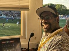 “GOOOOOOOALLL!” Forward Madison PA announcer Christopher Pennant brings excitement, journalistic rigor to game day